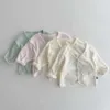 Jacken 2023 Sommer Neue Baby Langarm Baumwolle Strickjacke Dünne Atmungsaktive Säuglings Mädchen Sonnencreme Jacke Jungen Niedlichen Bären Druck Mantel kleidung R230805