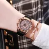 Wristwatches Ms Fortunes Potential Foreign Trade Fashion Belt Watch Gold Shell Set Auger Ladies