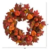 24 Orange Pumpkin Autumn Artificial Fall Wreath