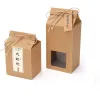 Tea Packaging Box Cardboard Kraft Paper Folded Food Nut Container Food Storage Standing Up Packing Bags Gift Wrap factory outlet