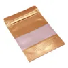 Verpakking Zakken Groothandel 300 stks/partij Stand Up Goud Aluminiumfolie Reliëf Rits Lock Bag Voor Zip Poly Verpakking Heat Seal Doypack Mylar Dhx6B