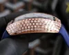 V45 Diamond Tonneau Luksusowe męskie zegarek 18K Rose Gold Designer Swiss Swiss Automatyczne zegarki mechaniczne 28800 VPH Sapphire Crystal Waterproof