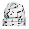 Berets Colorful Cartoon Cute Music Notes Bonnet Hats Knitting Goth Outdoor Skullies Beanies Hat Unisex Spring Head Wrap Cap