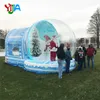 Decorazione natalizia/Halloween tenda a bolle trasparente a forma di palla di neve gonfiabile con ventilatore di sfondo stampato per la pubblicità