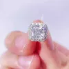 Sterling Silver Vermeil Moissanite Orecchini Iced Out Vvs Diamonds S925 Asscher Cushion Studs Orecchini Hip Hop Luxury Icy Jewelry