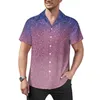 Chemises décontractées pour hommes paillettes imprimé vacances chemise bleu rose scintillant été mâle drôle Blouses à manches courtes haut graphique grande taille