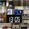 شاشة LED على مدار الساعة المنبه شحن USB الشحن الإلكترونية الساعات الرقمية الجدار Horloge 3D Dijital Saat Home Decoration مكتب مكتب CL DH6P4