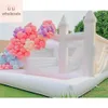 wholesale Mariage PVC White Bounce combo Château Avec toboggan et fosse à balles Jumping Bed Château gonflable videur rose Maison moonwalk pour jouets amusants