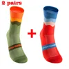 Sports Socks 2Pairs Professional Cycling Breattable Road Bicycle Men Women Outdoor Racing E Compression för 230814