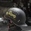 Motosiklet kaskları kask yarım yüz retro nokta sertifikası erkek kadın çocuk scooter vintage bisikletçi motosikleti güneş gözlüğü ile