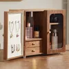 Boîtes de rangement Double porte Design maquillage magnétique Adsorption organisateur Visible Transparent fenêtre boîte lumière luxe armoire