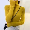 Kvinnors tröjor 2023 Fashion Autumn Winter Turtleneck tröja Kvinnor Knitwear Pullover Casual Tops Ladies Elastic Skinny Bottom Shirt