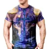 Herren-T-Shirts, Retro-Charakter-Druck, Sportbekleidung, lässige Mode, Jungenkleidung, Sommer, bequemes und hübsches Kurzarm-Oberteil