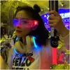 Led Gadget Luminous Glasses El Wire Neon Light Up Visor Óculos Bar Party Eyeware For Halloween Christmas Parties Drop Delivery E Dh2T7