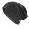 FF1548 Slouch Winter Knit varm hatt tjock virkningskallkapslock fleece fodrad vinter slouchy beanie hattar för män kvinnor