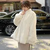 女性の毛皮の女性韓国のフェイクシングルブレストアウトウェア女性ルーズテディベアフリースコート冬の温かいぬいぐるみジャケット
