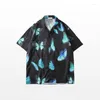 Mäns avslappnade skjortor produkt xiawaiian strandskjorta bomullsrock lös korta -sleeved europeisk och amerikansk stil