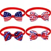 Hundkläder 50st Bowties Slips för små hundar Pet Cat Puppy Bowtie Grooming Accessories 4: e juli