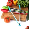 BBQ Tools Accessories 8Inch Sile Food Tong rostfritt stål Kökstång Non-Slip Cooking Clamp Clamp Salad Grill Drop Delivery Hom DHGN3