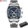 Montres-bracelets Relogio Masculino CURREN Mode Hommes Montres Top Marque De Luxe Montre-Bracelet À Quartz Horloge Montre Hommes Étanche Chronographe 230804