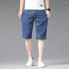 Jeans da uomo Plus Size 42 44 46 Summer Lyocell Fabric Thin Short Business Loose Straight Blue Stretch Denim Shorts Marca maschile