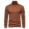 Giubbotti da uomo 2023 Casual T-shirt basic Semplice moda modale Collo alto Manica lunga Autunno Inverno Uomo Puro cotone Tinta unita Slim Stone Antivento