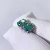 Hip Hop Luxury Icy Jewelry 925 Sterling Silver Vermeil Moissanite Orecchini Iced Out Vvs Diamond Green Blue Oval Cut Orecchino a bottone