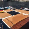 wholesale 3x2x0.2m Teak Color Pantoon Inflatable Floating Dock Water Platform Inflatable Sea Island