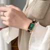 Нарученные часы Sdotter Luxury Green Watch Simple Fashion Ladies Originality Retro маленькая квадратная пластина водонепроницаемость Quartz Watc