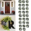 Fleurs décoratives attrayant arc lettre guirlande bavure plaque de porte sans décoloration décorer nom de famille année porte guirlande