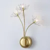 Candeeiro de parede Candeeiros de cristal Nórdicos Ouro Luzes de cabeceira Arandela de Luxo Loft Flor Art Déco Japonesa Luz Dente-de-leão