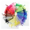 Emballage Sacs En Gros 100 Pcs / Lot Organza Bijoux Party Favor Cadeau De Noël Violet Bleu Rose Jaune Noir Dstring Pouch 21 Drop Delivery O Dhwmh