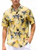 Camisas Casuais Masculinas Tropic Leaf Print Moda Homens Camisa Havaiana Vocação Praia Blusa Aloha Lapela Cuba Blusas Vestuário