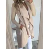 Trenchs pour femmes 2023 grande taille mode couleur unie revers Slim Fit Long manteau femmes pour