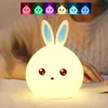 Lampenschirme LED Kaninchen Nachtlicht USB für Kinder Baby Kinder Geschenk Tier Cartoon Dekorative Lampe Nachttisch Schlafzimmer Wohnzimmer M1691 Z230805