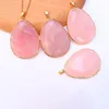 Pendentif Colliers 12 pcs/lot Pierre Naturelle Améthystes Rose Quartzs Collier Pour Femmes Énergie Bijoux En Gros Articles D'affaires