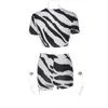 Survêtements pour femmes Gtpdpllt Zebra Striped 2 Piece Sets Shorts And Chain Crop Tops Y2k Streetwear Sexy Summer Outfits For Woman 2023 Matching