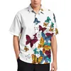 Mäns casual skjortor fjäril lös skjorta strand massor av vackra fjärilar insekt hawaiian anpassad kort ärm coola överdimensionerade blusar