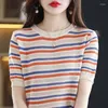 Frauen Blusen Mode Oansatz Gestrickte Casual Gestreifte Bluse Kleidung 2023 Herbst Alle-spiel Pullover Tops Lose Pendeln Hemd