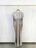 Sukienki swobodne Dutrieux Odłączona koronkowa stojak na szyję szatę femme japońskie vestidos de mujer elegancki stały kolor długi rękaw szczupły dzianin