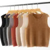 Kvinnors tröjor Masigoch Autumn Winter Chic Cashmere Brush Sweater Vest