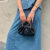 Akşam çantaları kadın çanta basit ahşap sapı debriyaj cüzdanlar yumuşak deri zincir omuz pileli hobo çanta rahat taşınabilir çapraz crossbody