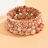 Strand 4/6/8/10mm Natural Stone Beads Bracelet For Women Men Aquamarines Jades Jewelry Agates Elastic Bangle Bracelets