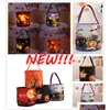 Party Favor Halloween Baskets Glowing Pumpkin Bags Childrens Candy Ghost Festival Decorative Props 2023 Wholesale Drop Delivery Home Dh081