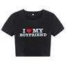 designer t-shirt été manches courtes femmes t-shirt I Love MY BOYFRIEND top tee