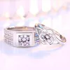Wedding Rings 2 Pcs Ring Zircon Couple Fashion Silver Color Jewelry Romantic Infinity Endless Love Imperial Flower Lover