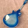 Raro Ace Frehley Big Sparkle Metallic Blue Burst Silver Chitarra elettrica Specchio Truss Rod, 3 Pickup con copertura cromata, Accordatori Grover,