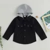 Vestes Enfant En Bas Âge Enfants Bébé Garçon Automne Velours Côtelé Capuche Manteau Contraste Couleur À Manches Longues Fermeture À Boutons Veste D'hiver Outwear 1-5T R230805