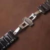Watch Bands Matte Ceramic Bracelet Watchband 22mm Grind Arenaceous Strap White Black Butterfly Buckle Long POLISHED Belt Not Fade
