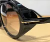 楕円形のサングラスファッションデザイナーレディースサングラスTF882アンチサイドライト可動サイドカバーブラックラウンドフレームメンズUV400カジュアルグラス
